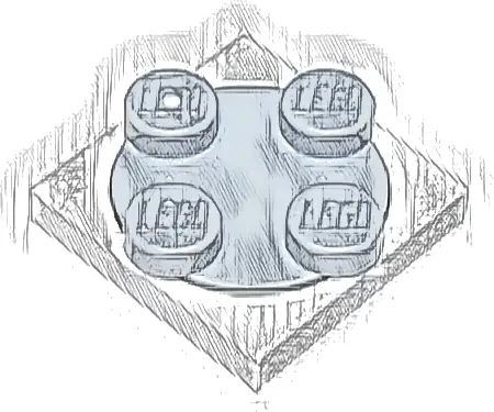 Turntable 2 x 2 Plate with Light Bluish Gray Top (3680 / 3679)