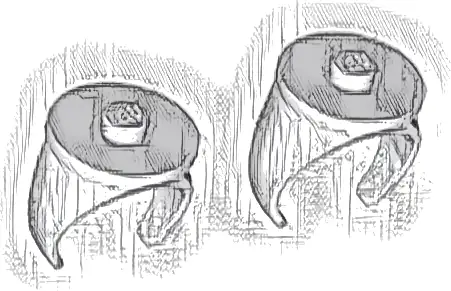 Ring with Stud, 2 in Bag (Multipack)