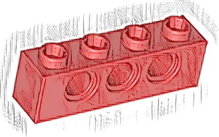 Technic, Brick 1 x 4 with Holes