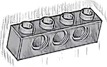 Część LEGO® 3701 Technic, Klocek 1 x 4 z Otworami