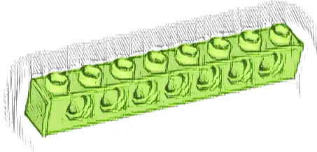 Technic, Brick 1 x 8 with Holes