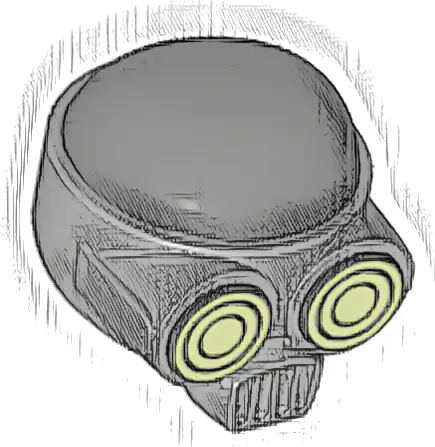 Minifigure, Headgear Face Mask with Hypnotic Eyes and Voder with Smooth Black Top Pattern