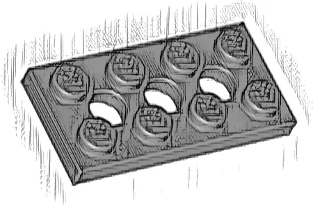 Technic, Plate 2 x 4 with 3 Holes