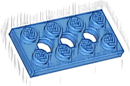 Technic, Plate 2 x 4 with 3 Holes