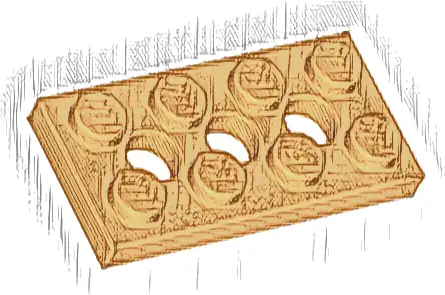 Technic, Plate 2 x 4 with 3 Holes