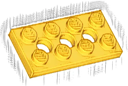 Technic, Plate 2 x 4 with 3 Holes
