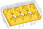 Część LEGO® 3709b Technic, Płytka 2 x 4 z 3 Otworami