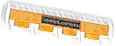 Plate 1 x 4 with Black and Silver McLaren Logo Upside Down Pattern