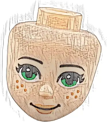 Mini Doll, Head Friends with Thin Black Eyebrows, Green Eyes, Nougat Lips and 8 Freckles, and Lopsided Closed Mouth Smile Pattern