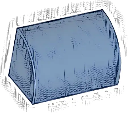 Slope, Curved 1 x 2 with Bottom Stud Holder