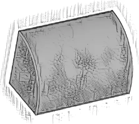 Slope, Curved 1 x 2 with Bottom Stud Holder