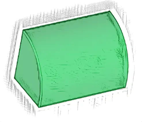 Slope, Curved 1 x 2 with Bottom Stud Holder