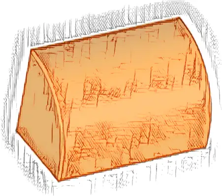 Slope, Curved 1 x 2 with Bottom Stud Holder