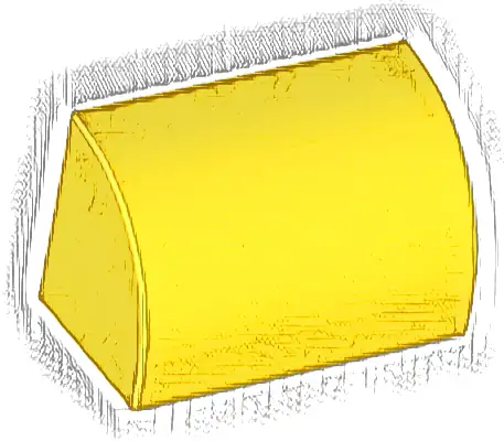 Slope, Curved 1 x 2 with Bottom Stud Holder