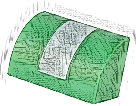 Slope, Curved 1 x 2 with Wide Vertical White Stripe Pattern (Super Mario Boomerang Bro / Fire Bro / Hammer Bro / Ice Bro Hat Back)