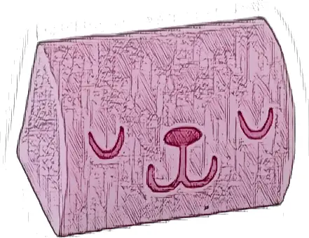Slope, Curved 1 x 2 with Cat Face with Magenta Closed Eyes, Nose, and Mouth Pattern