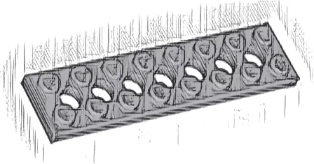 Technic, Plate 2 x 8 with 7 Holes