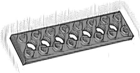 Technic, Plate 2 x 8 with 7 Holes