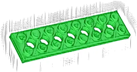 Technic, Plate 2 x 8 with 7 Holes