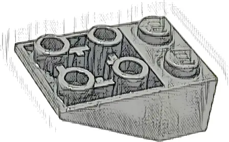 Slope, Inverted 33 3 x 2 with Flat Bottom Pin and Connections between Studs