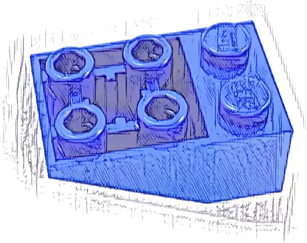 Slope, Inverted 33 3 x 2 with Flat Bottom Pin and Connections between Studs