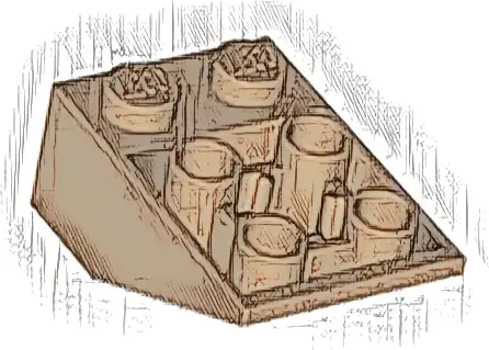 Slope, Inverted 33 3 x 2 with Flat Bottom Pin and Connections between Studs