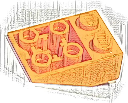 Slope, Inverted 33 3 x 2 with Flat Bottom Pin and Connections between Studs