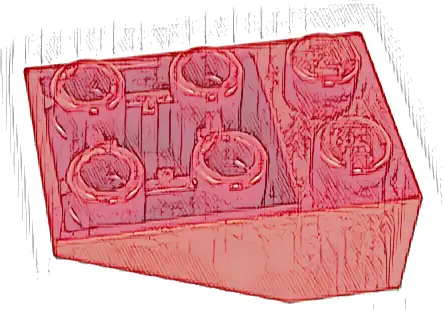 Slope, Inverted 33 3 x 2 with Flat Bottom Pin and Connections between Studs