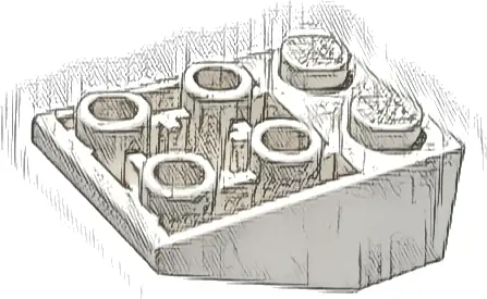 Slope, Inverted 33 3 x 2 with Flat Bottom Pin and Connections between Studs