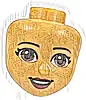 Część LEGO® 37591 Mini lalka, głowa Friends z czerwonobrązowymi oczami, ciemnoczerwonymi ustami i uśmiechem, Wzór