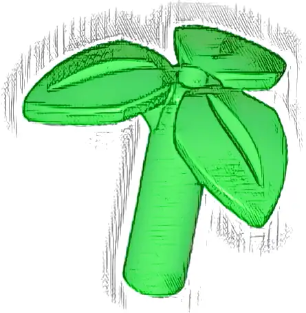 Plant Stem with Bar, 3 Leaves, and Small Pin Hole