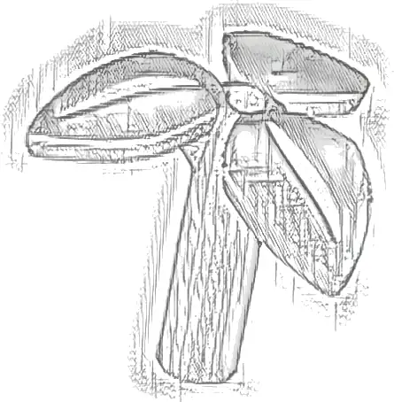 Plant Stem with Bar, 3 Leaves, and Small Pin Hole