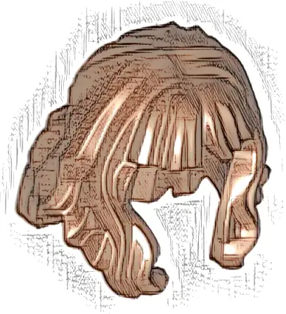 Minifigure, Hair Mid-Length and Wavy with Bangs