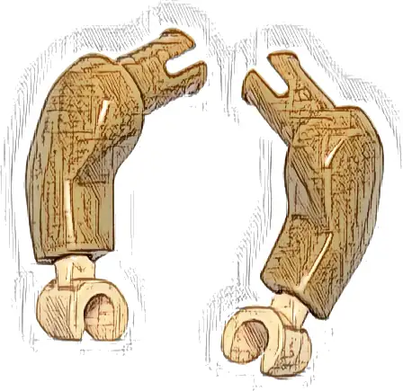 Arm Large with Pin, (Matching Left and Right) Pair with Light Nougat Hands
