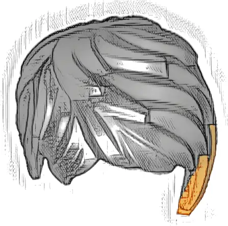 Minifigure, Hair Female Short Tousled with Side Part and Orange Highlights Pattern