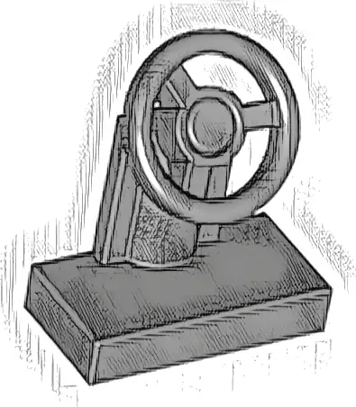 Vehicle, Steering Stand 1 x 2 with Black Steering Wheel