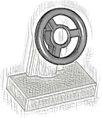 Vehicle, Steering Stand 1 x 2 with Black Steering Wheel