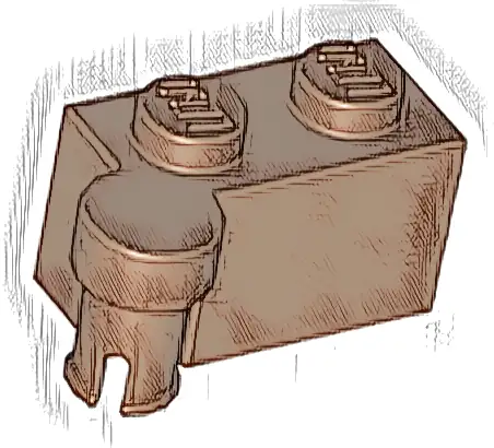 Hinge Brick 1 x 4 Swivel Top