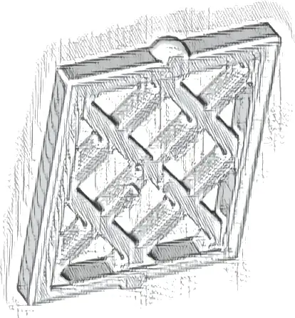 Pane for Window 1 x 2 x 2 Lattice Diamond