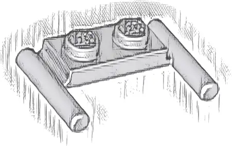 Plate, Modified 1 x 2 with Bar Handles - Flat Ends, Low Attachment