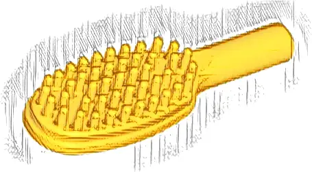 Minifigure, Utensil Hairbrush - 10mm Handle
