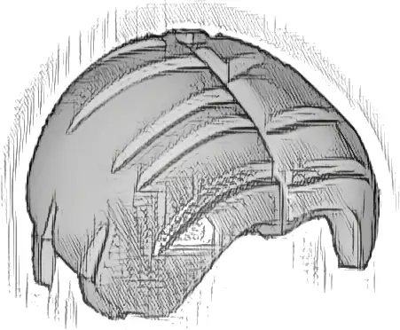 Minifigure, Hair Bowl Cut Parted in Center