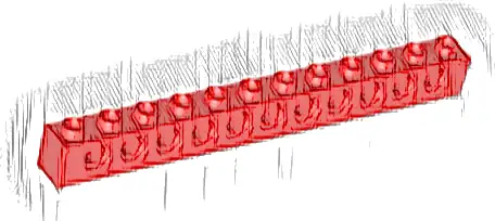 Technic, Brick 1 x 12 with Holes