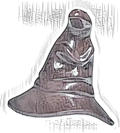 Minifigure, Headgear Hat, Wizard / Witch with Face (HP Sorting Hat)