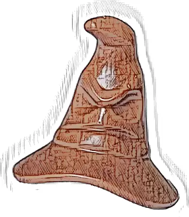 Minifigure, Headgear Hat, Wizard / Witch with Face (HP Sorting Hat)