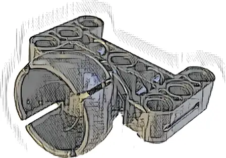 Technic, Steering Ball Joint Large Receptacle with H-Shape Perpendicular Thick Liftarm