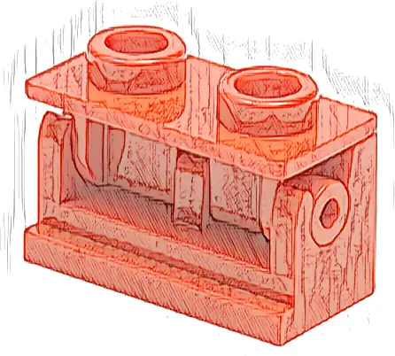 Hinge Brick 1 x 2 with (Same Color) Top Plate (3937 / 3938)