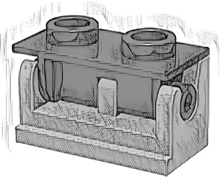 Hinge Brick 1 x 2 with Black Top Plate (3937 / 3938)