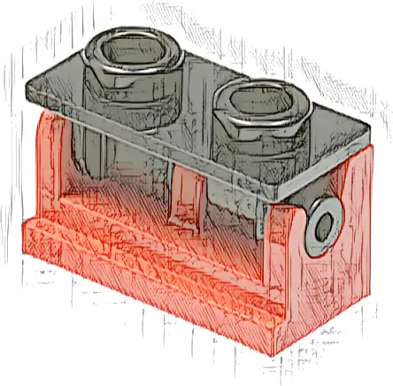 Hinge Brick 1 x 2 with Black Top Plate (3937 / 3938)