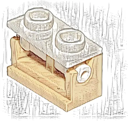 Hinge Brick 1 x 2 with White Top Plate (3937 / 3938)